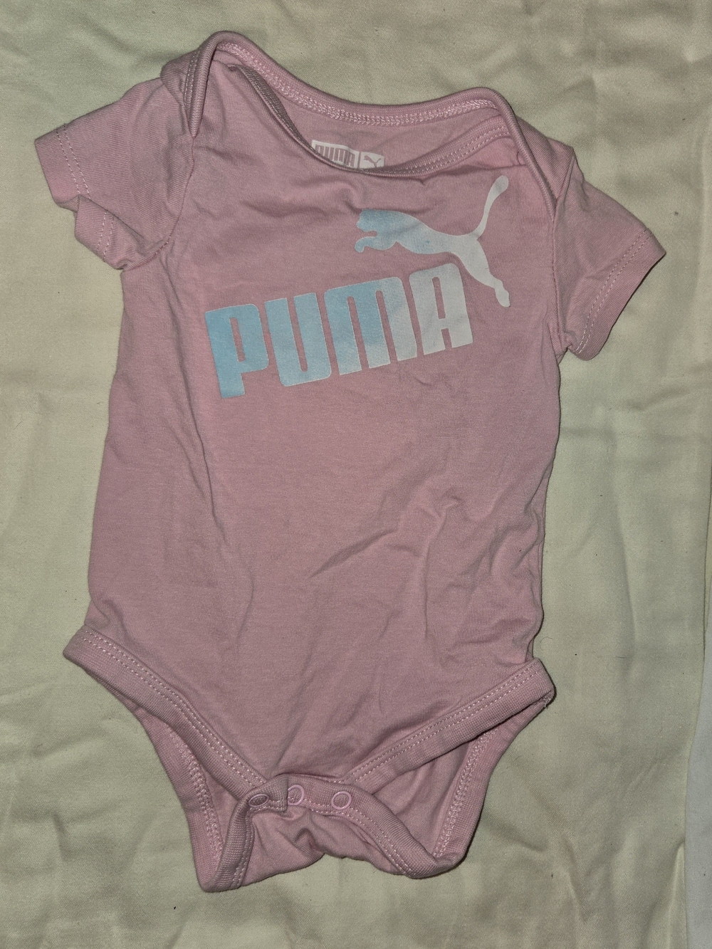 Puma Pink Infant Logo One-Piece Bodysuit SZ 0-3M